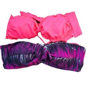 Bundle of Two Swim Bandeau Bikini Tops Oakley & VS